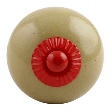 Spanish Olive Red Fitting Ceramic Knob